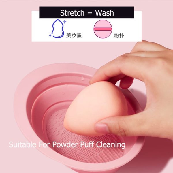 Folding Bowl Washing Bowl Silicone Makeup Brush Folding Bowl Cleaning Blender Silicon Bowl SQ134