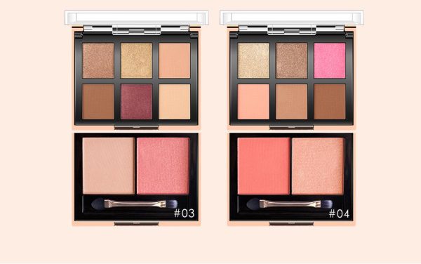 Shimmer Glitter Eyeshadow Blusher Highlight and Contour Palette in Travel Pack Size O.TWO.O 9982