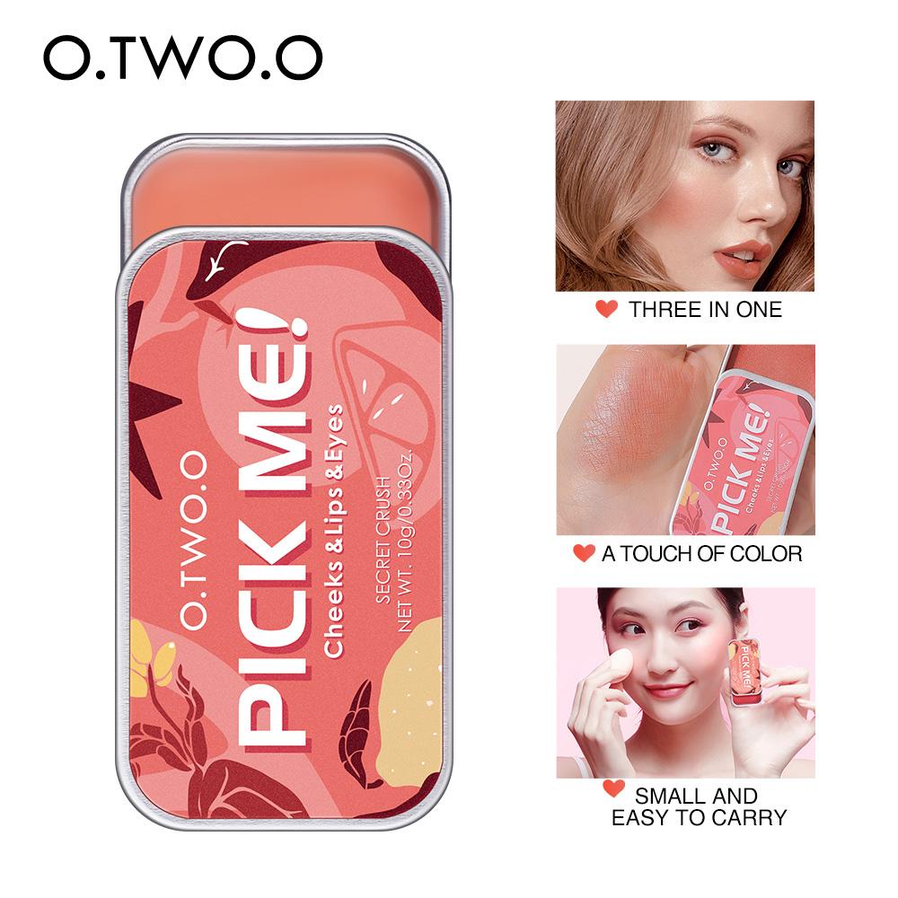Face Blusher High Pigment Makeup Cream Multiple Uses for Cheek Lips Eyes O.TWO.O 2021 New Arrival