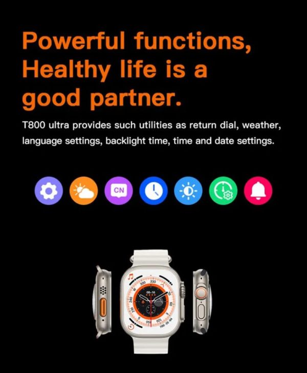 T800 Ultra Smart Watch Water Proof Bluetooth Call Smartwatch Heart Rate Sleep Monitoring