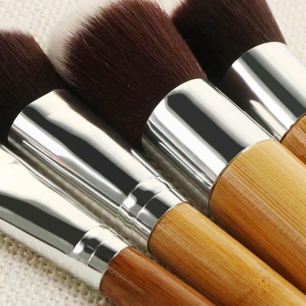 Bamboo Makeup Brush Set Foundation Blending Eyeshadow Blush Makeup Brush 11 Pcs Set