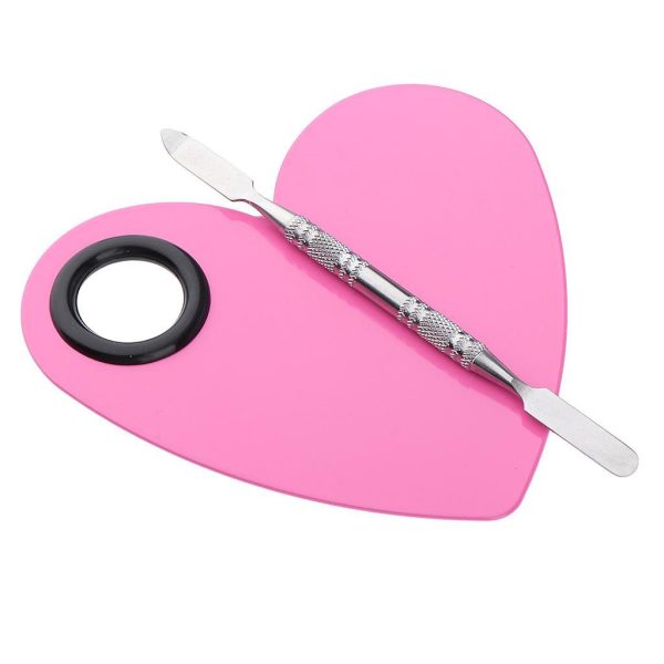 Heart Shaped Makeup Mixer Nail Art polish and Foundation Plate