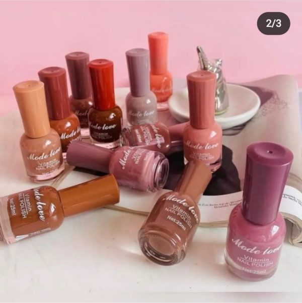 Nude Nail Polish Set of 12 with See Through Zipper Traveller Bag 1132