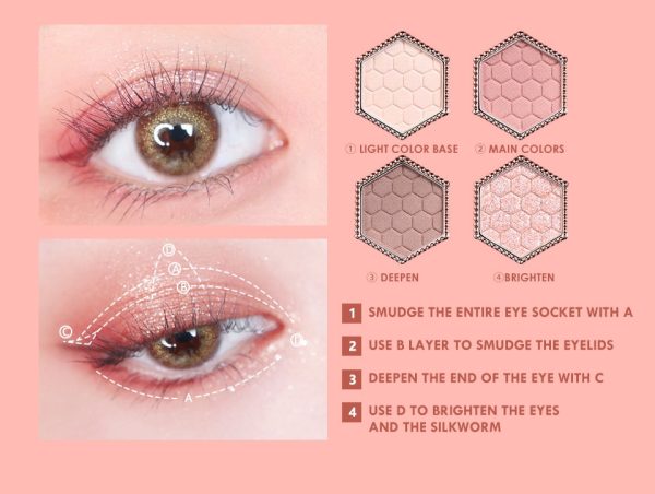 O.TWO.O 12 Colors Honeycomb EyeShadow Palette Hexagonal Star Diamond 1018