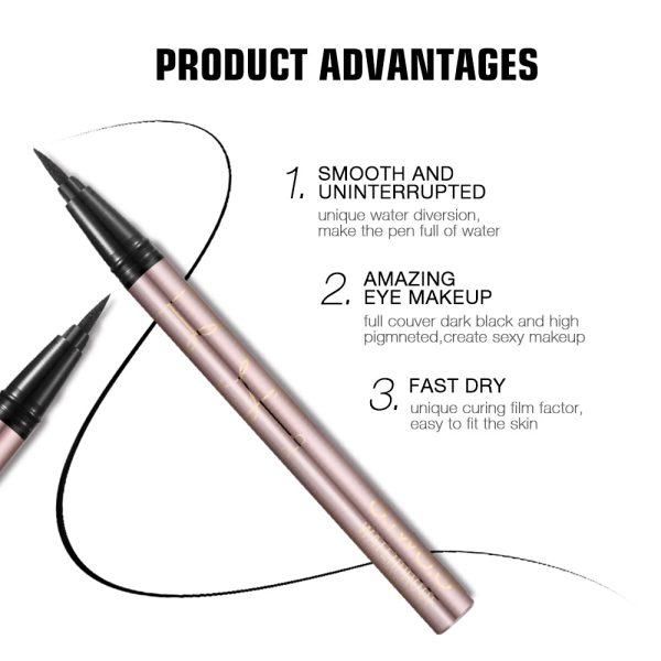 Rose Gold Liquid Eyeliner Black Pen Waterproof O.TWO.O 9112