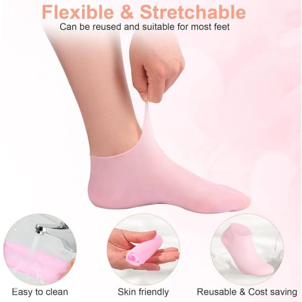 Silicone Socks For Dry and Cracked Feet Heal Treatment