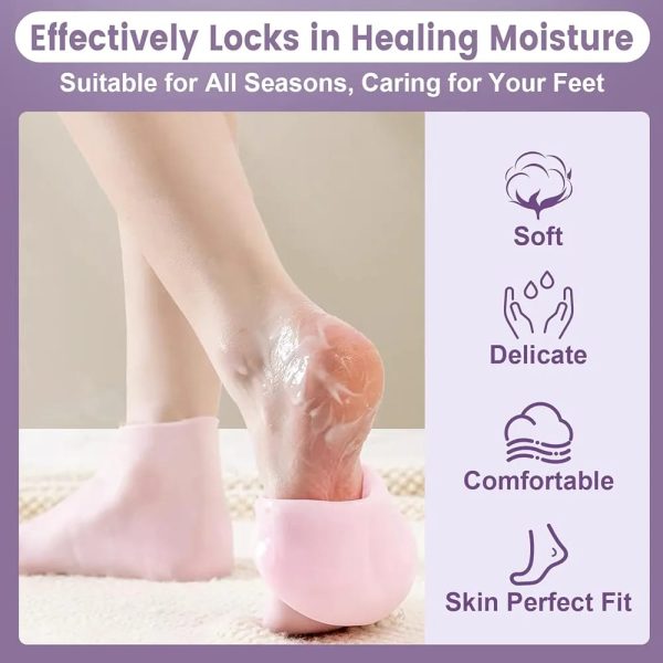 Silicone Socks For Dry and Cracked Feet Heal Treatment