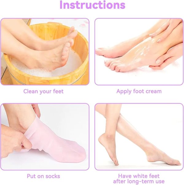 Silicone Socks For Dry and Cracked Feet Heal Treatment