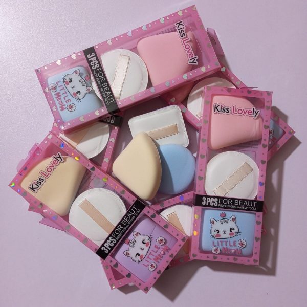 Face Makeup Sponge Soft Round,Square and Triangle Makeup Puff 03 in 1