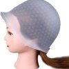 Reusable Silicone Hair Coloring Cap Highlighting Cap Hair Dyeing Cap with Metal Hook
