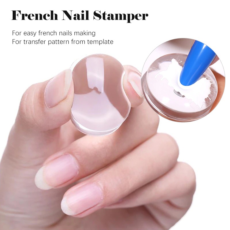 Silicone Stamping kit Transparent Nail Art Seal Stamper Scraper French  Manicure | otwooofficial.pk