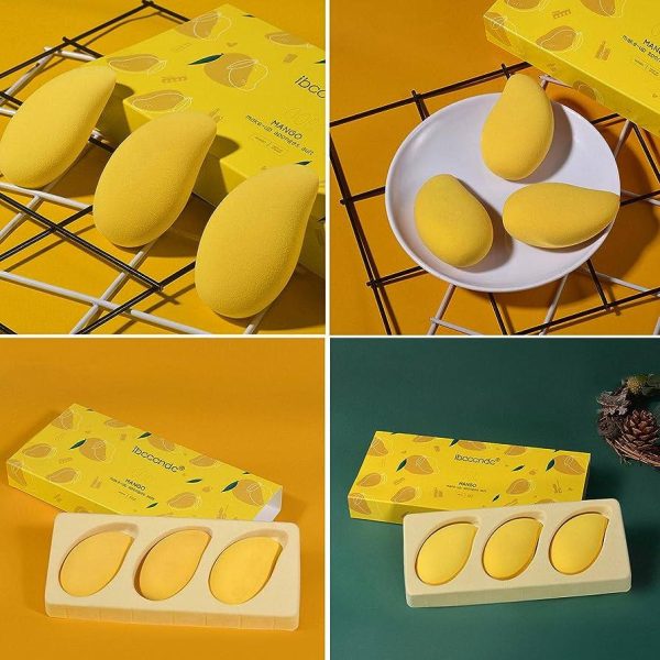 Ibcccndc Mango Makeup Sponges Kit Beauty Blender Set for Foundation Dry and Wet Use