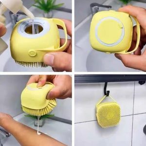 Silicone Body Brush Shower Scrubber with Shower Gel Dispenser Dead Skin Removal 