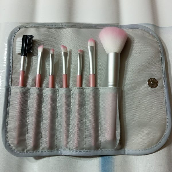 Eye Makeup Brushes 07pcs Set Professional Pink Set Eyeshadow With Grey Case