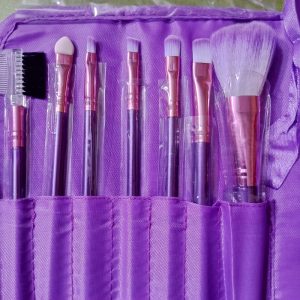 Eye Makeup Brushes 07pcs Set Professional Pink Set Eyeshadow With Purple Case