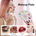 Makeup Mixing Plate 6 Dip Stainless Steel Cosmetic Makeup Plate Spatula Foundation Nail Art 6 Dip Mixing Tool