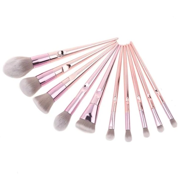 Pink Perfection Chrome Brush 10 Pcs Set BH Cosmetics 4000-066