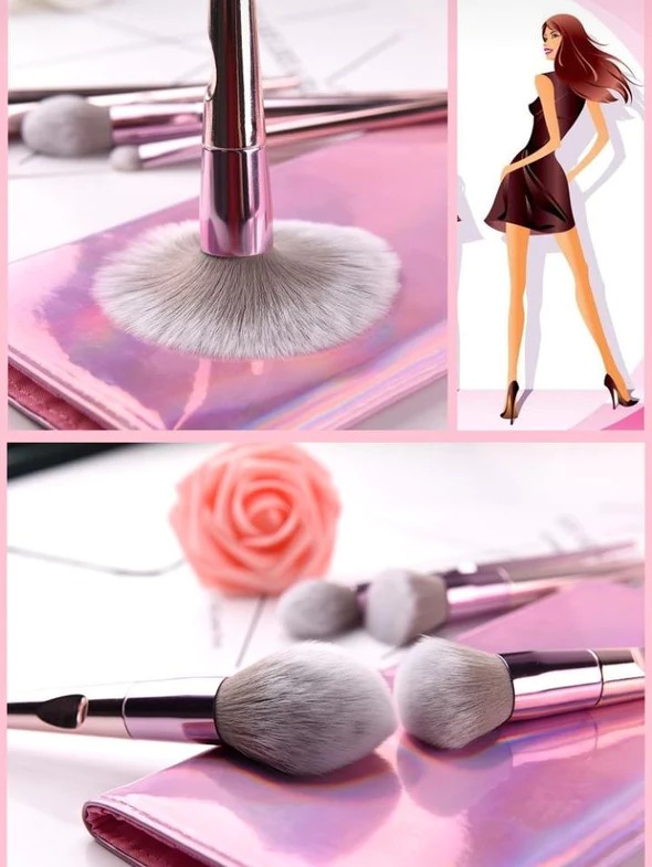 Pink Perfection Chrome Brush 10 Pcs Set BH Cosmetics 4000-066