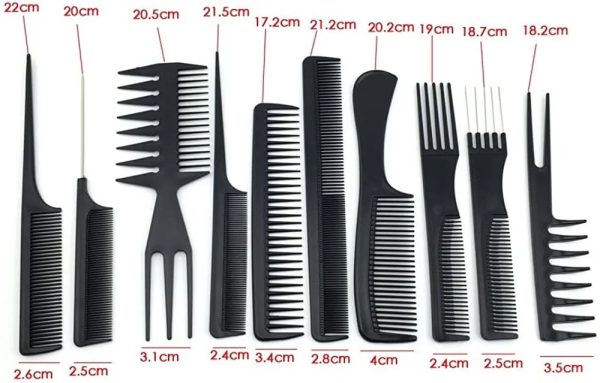 Hair Comb Professional Barbers 10 pc Set