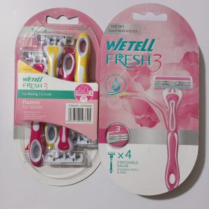 Disposable Ladies Razor with 03 Blades For Delicate Areas Groin Armpits 04 Units Per Pkt