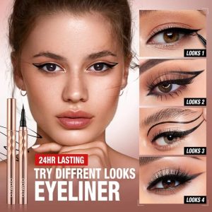O.TW OO Embroidery Liquid Eyeliner Water and Smudge-proof Quick Dry 12 Hours Wear Ultra-fine Black Arrows Eyeliner
